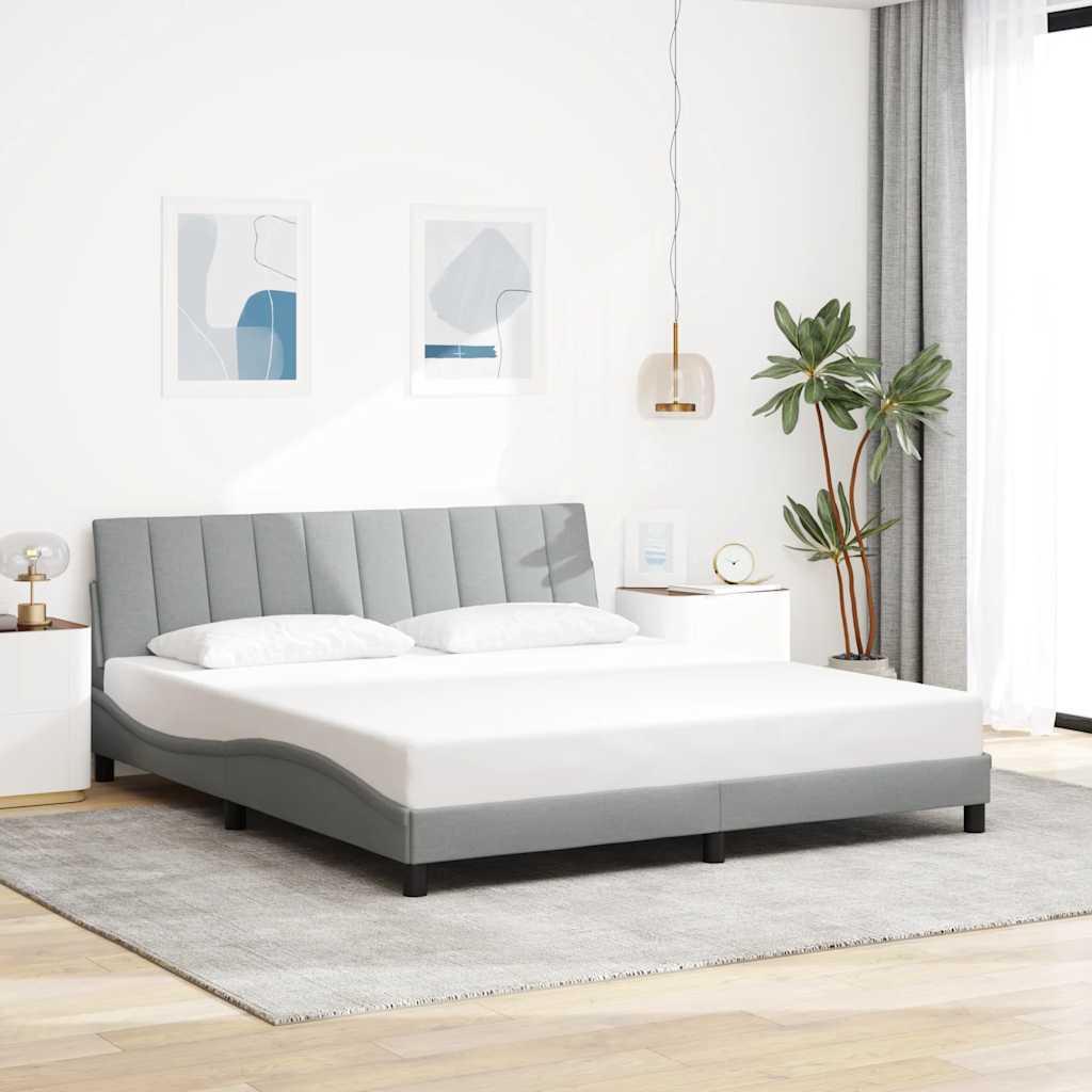 Sengeramme uden madras Hanko 180x200 cm stof lysegrå billede