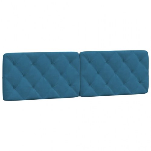 Sengeramme med LED uden madras 180 x 200 cm - blå velour