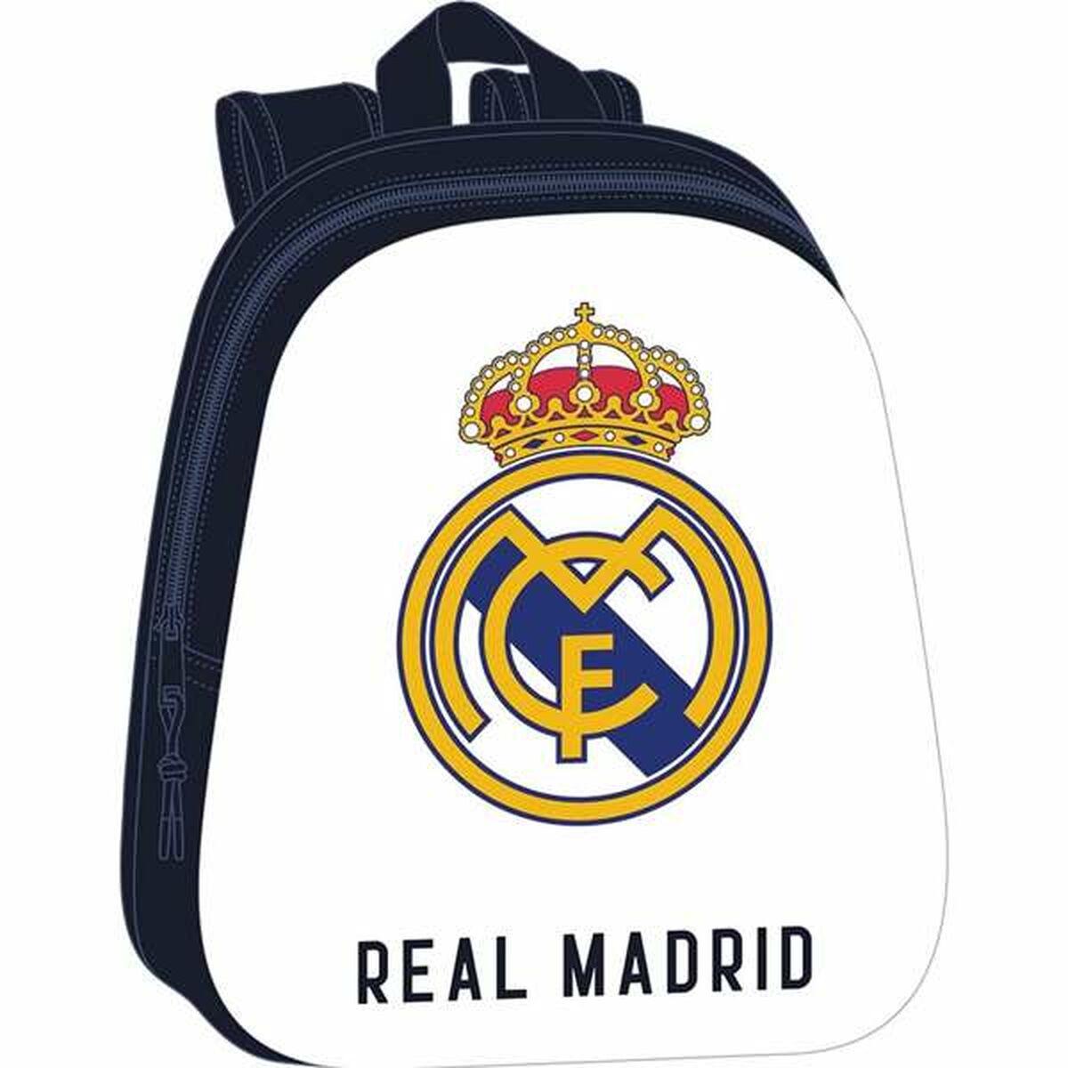 Skoletaske Real Madrid C.F. - Hvid/Marineblå 27 × 33 × 10 cm