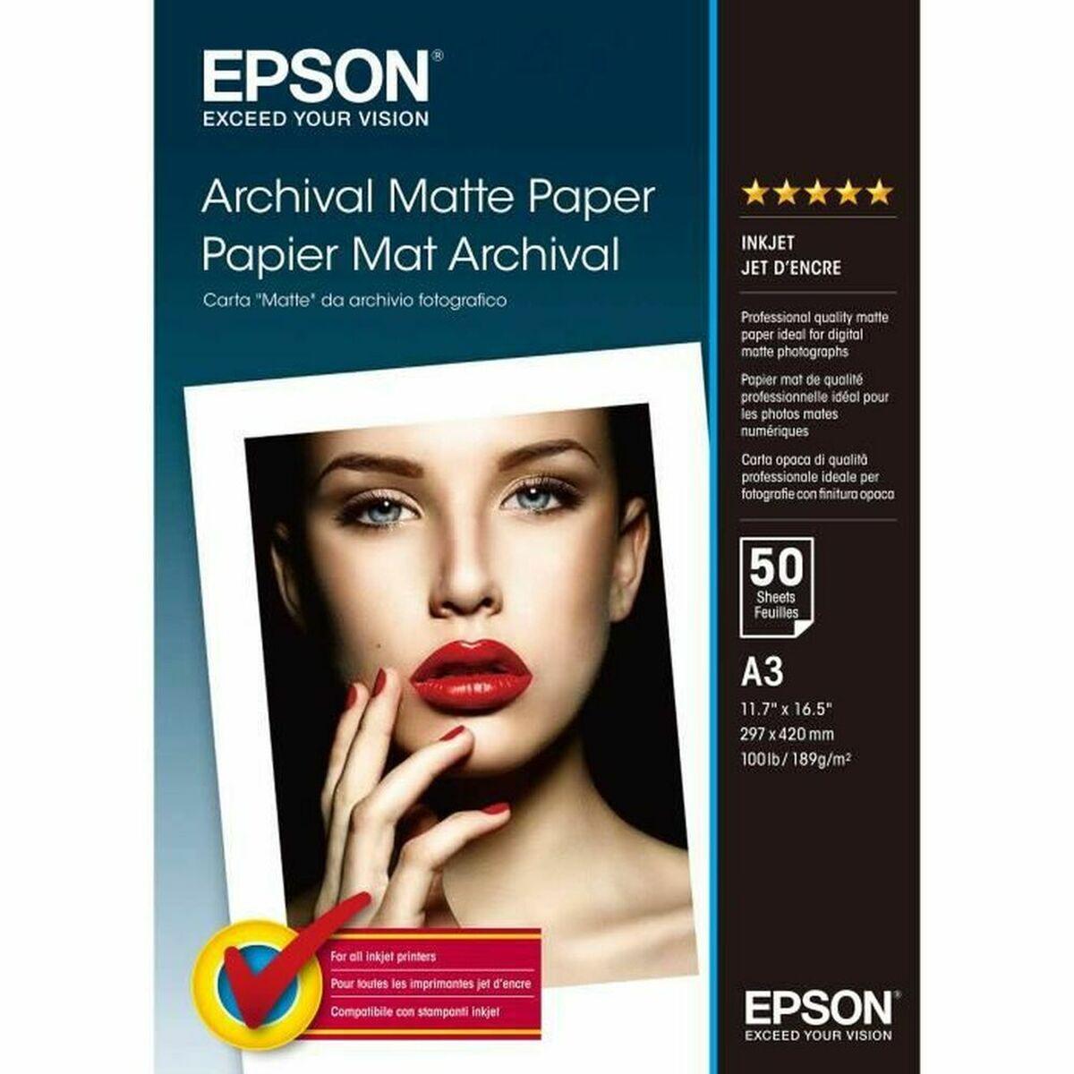 Epson Archival Matte fotopapir A3 - 50 ark, hvid