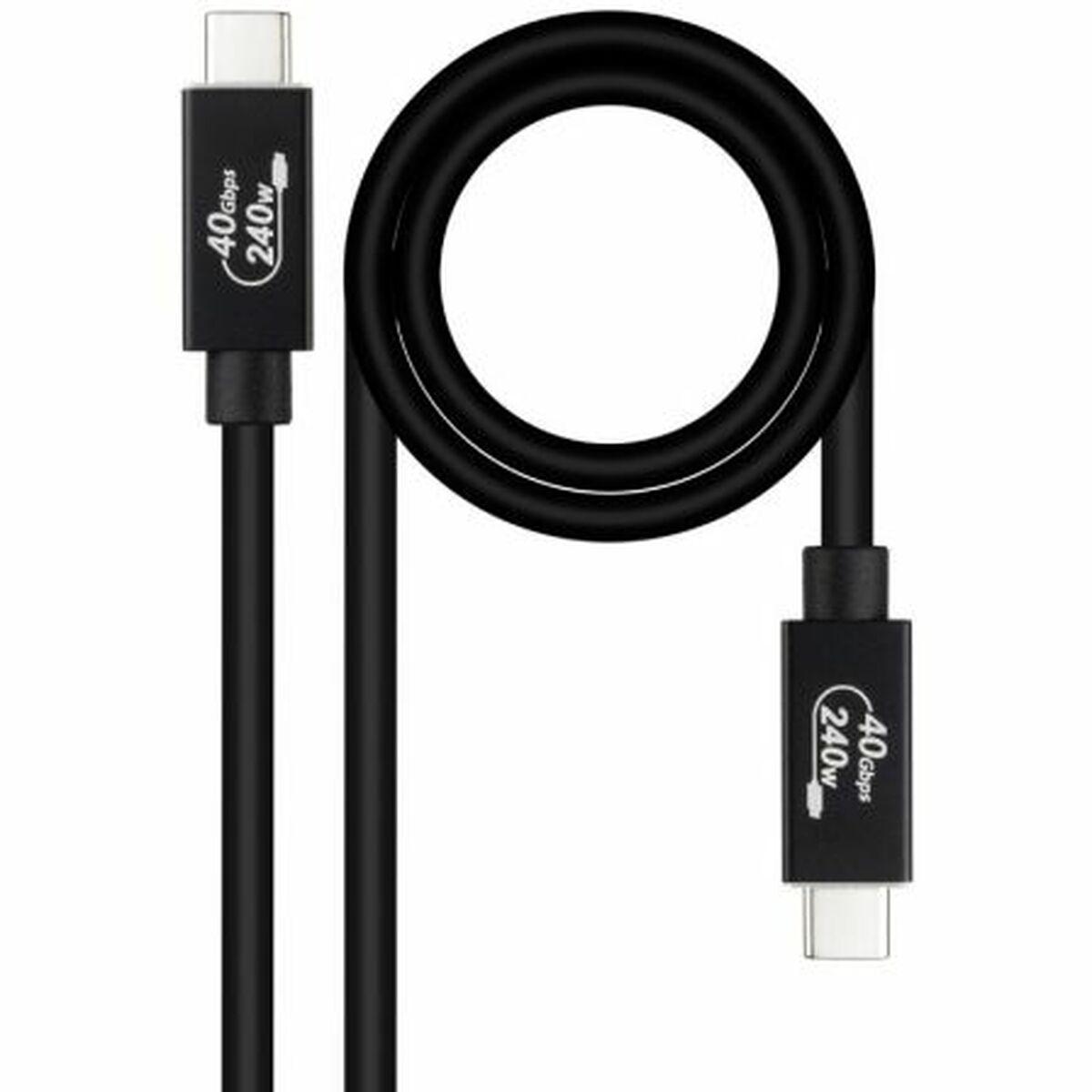 USB-C kabel NANOCABLE - sort, 1 m