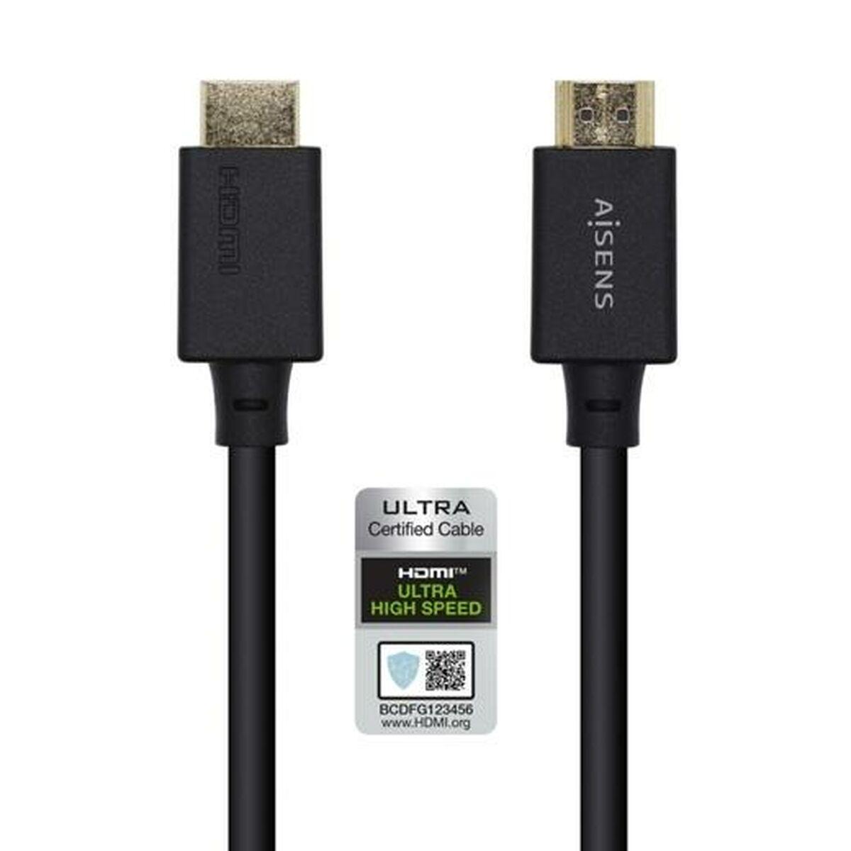 Aisens HDMI-kabel 2.1 - Sort, 1 m (A150-0421)