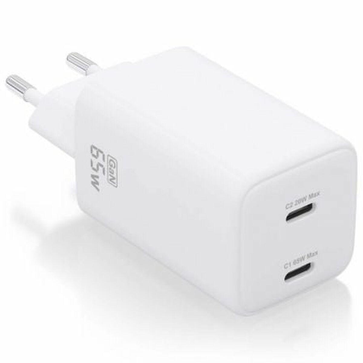 Aisens vægoplader 65 W, hvid - 2x USB‑C / 2x USB