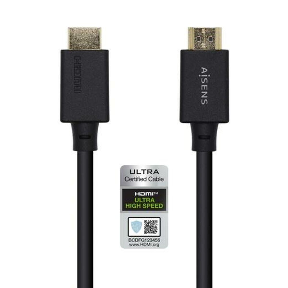 HDMI-kabel Aisens 2.1, 50 cm - sort (A150-0420)