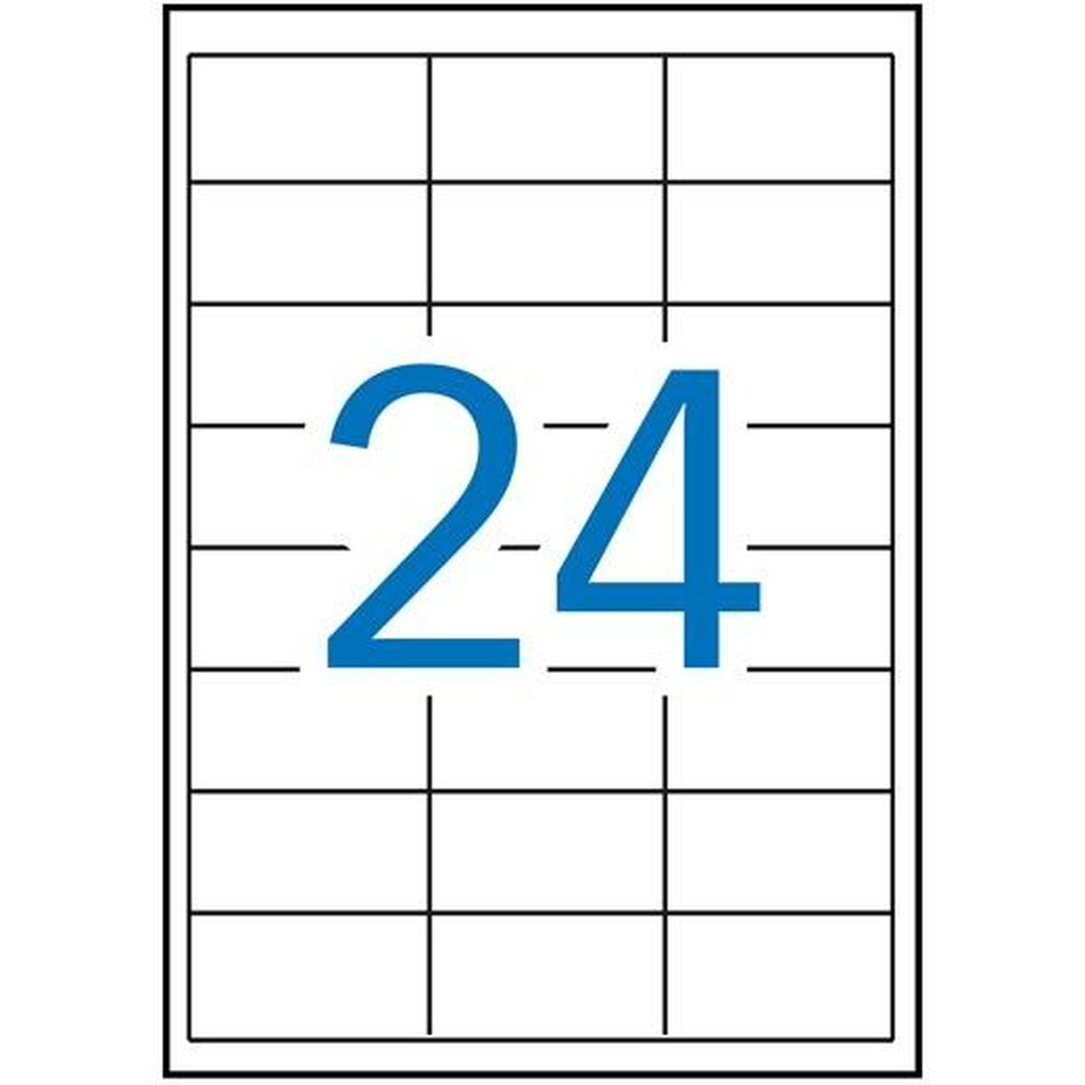 Apli Selvklæbende etiketter 01263 - Hvid, A4, 24 pr. ark