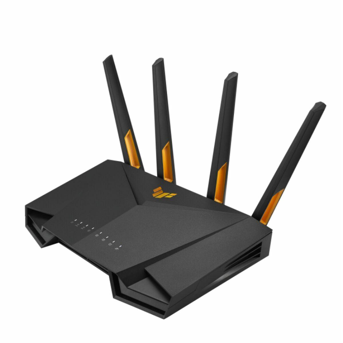 Wi‑Fi 6 router Asus TUF Gaming AX3000 V2 - sort/orange, USB 3.2, RJ45 billede