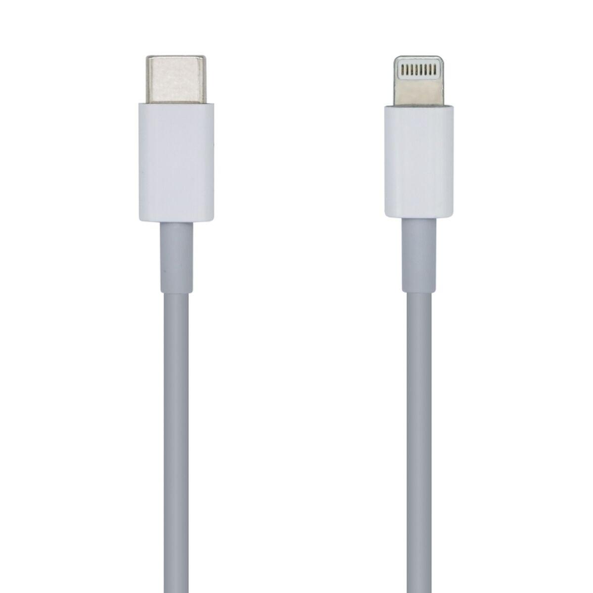 Aisens USB‑C til Lightning kabel - hvid, 20 cm