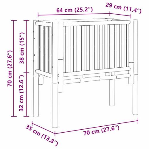 Højbed Brun 70 x 35 x 70 cm Bambus