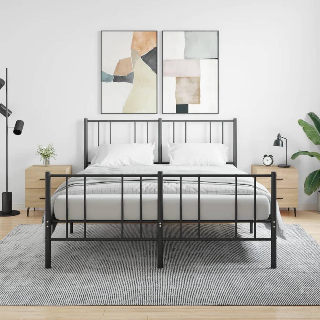 Sengeborde 2 stk. 40x35x47,5 cm konstrueret træ sonoma-eg