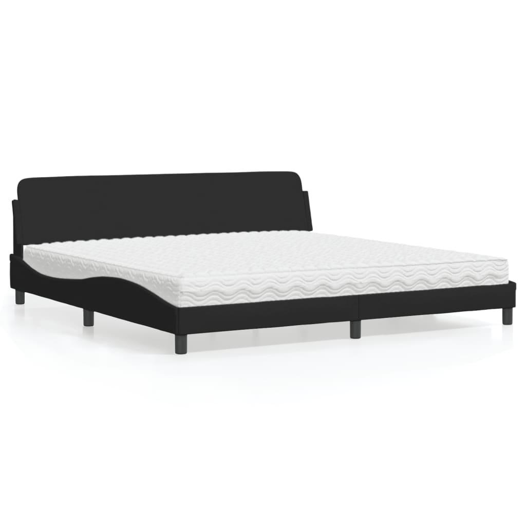 Seng med madras Dover 200x200 cm stof sort billede