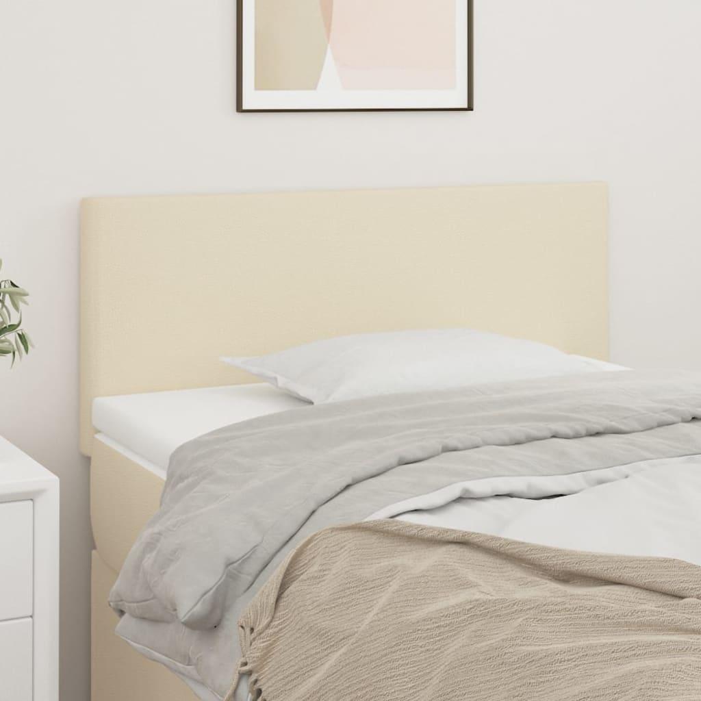 Sengegavl 80x5x78/88 cm kunstlæder cremefarvet billede