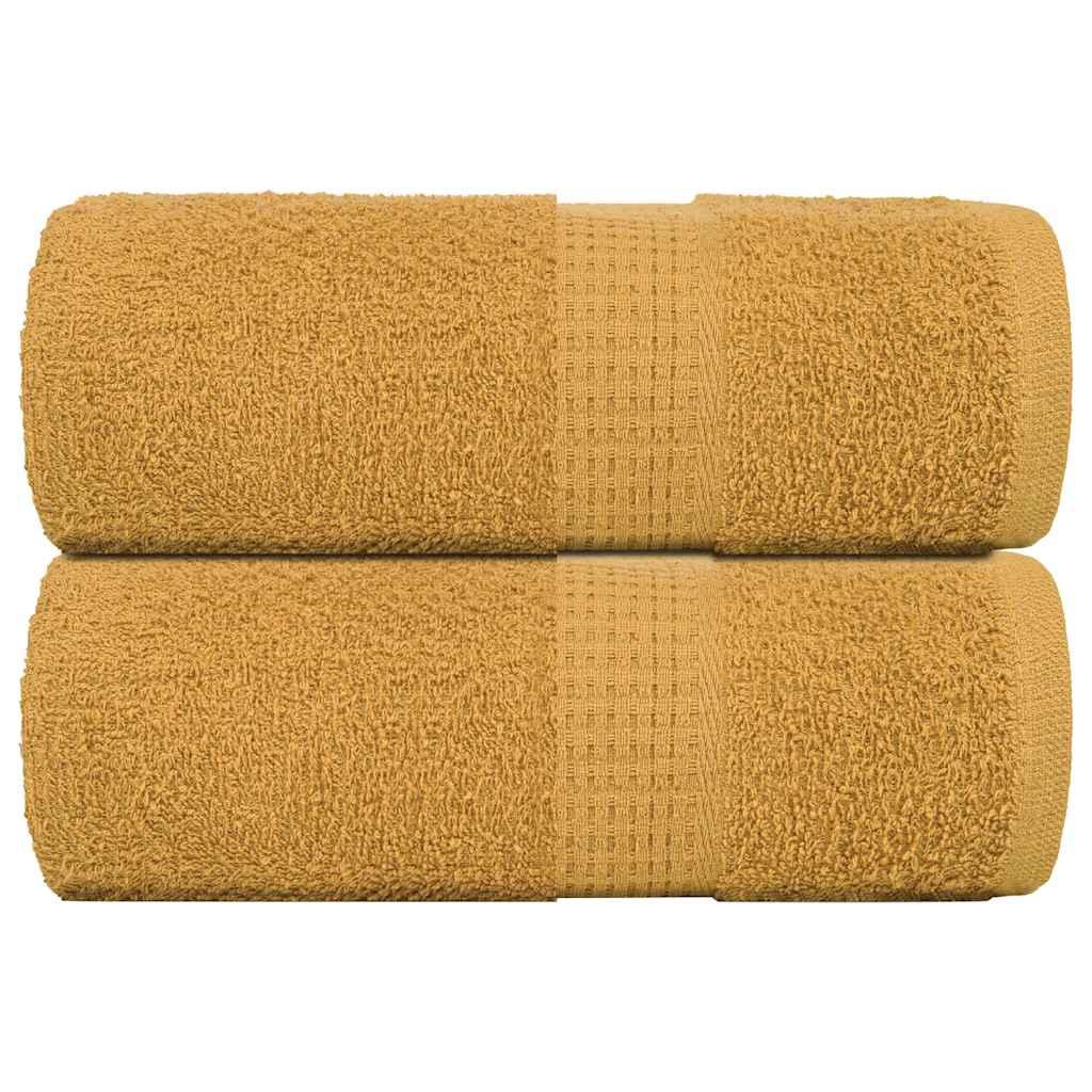Gæstehåndklæder 2stk. 30x50cm 360 g/m2 100 % bomuld guldfarvet