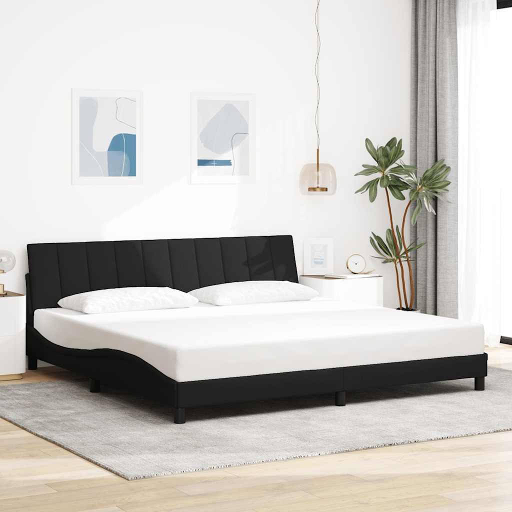 Sengeramme uden madras Hanko 200x200 cm stof sort billede