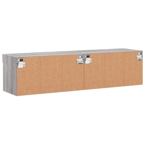 Tv-borde 2 stk. 60×30×30 cm med RGB LED - grå sonoma-eg
