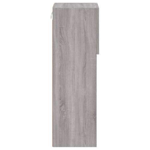 Væghængt tv-bord med LED-lys - 30,5×30×90 cm, grå sonoma-eg
