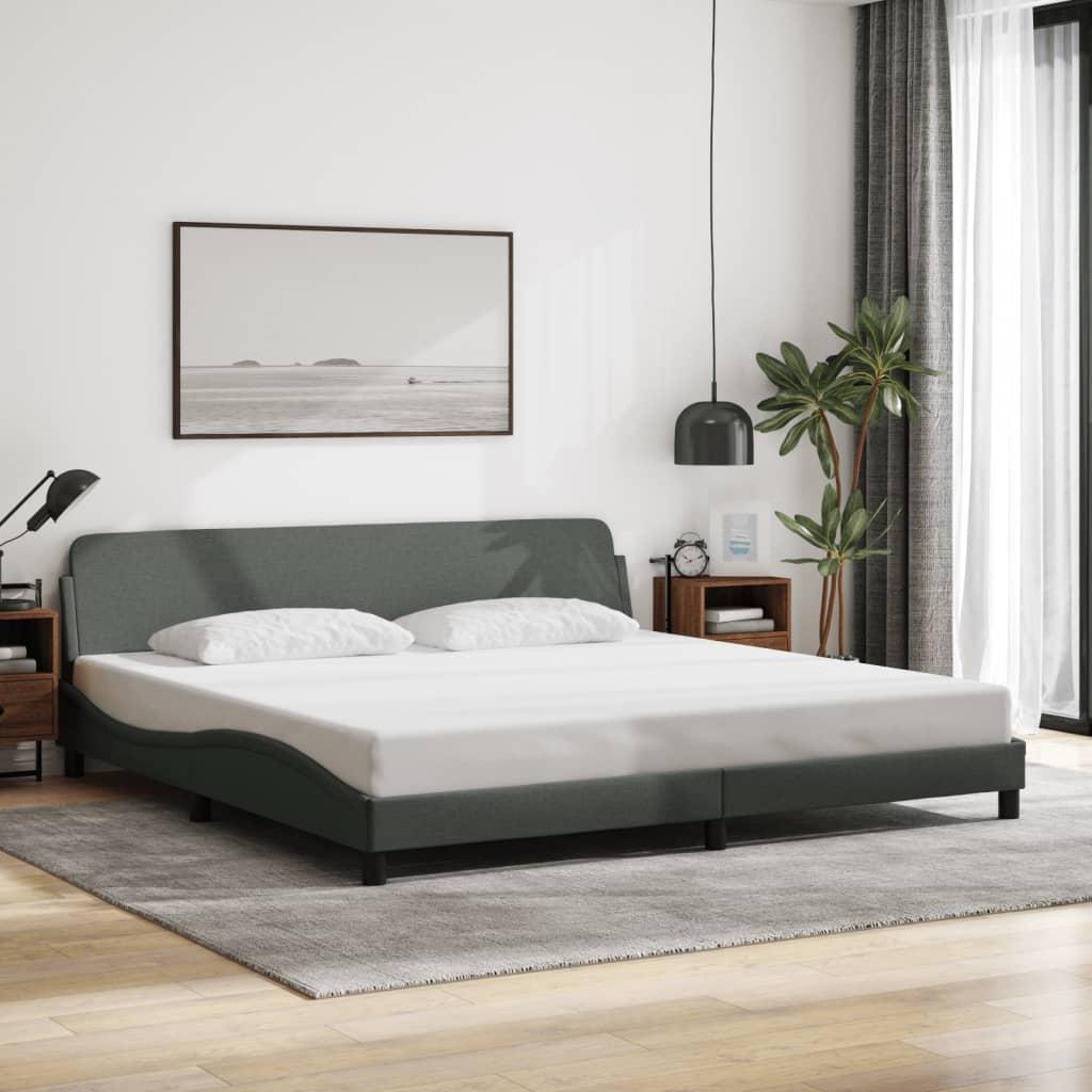 Sengeramme Dover 200x200 cm - stof, mørkegrå billede