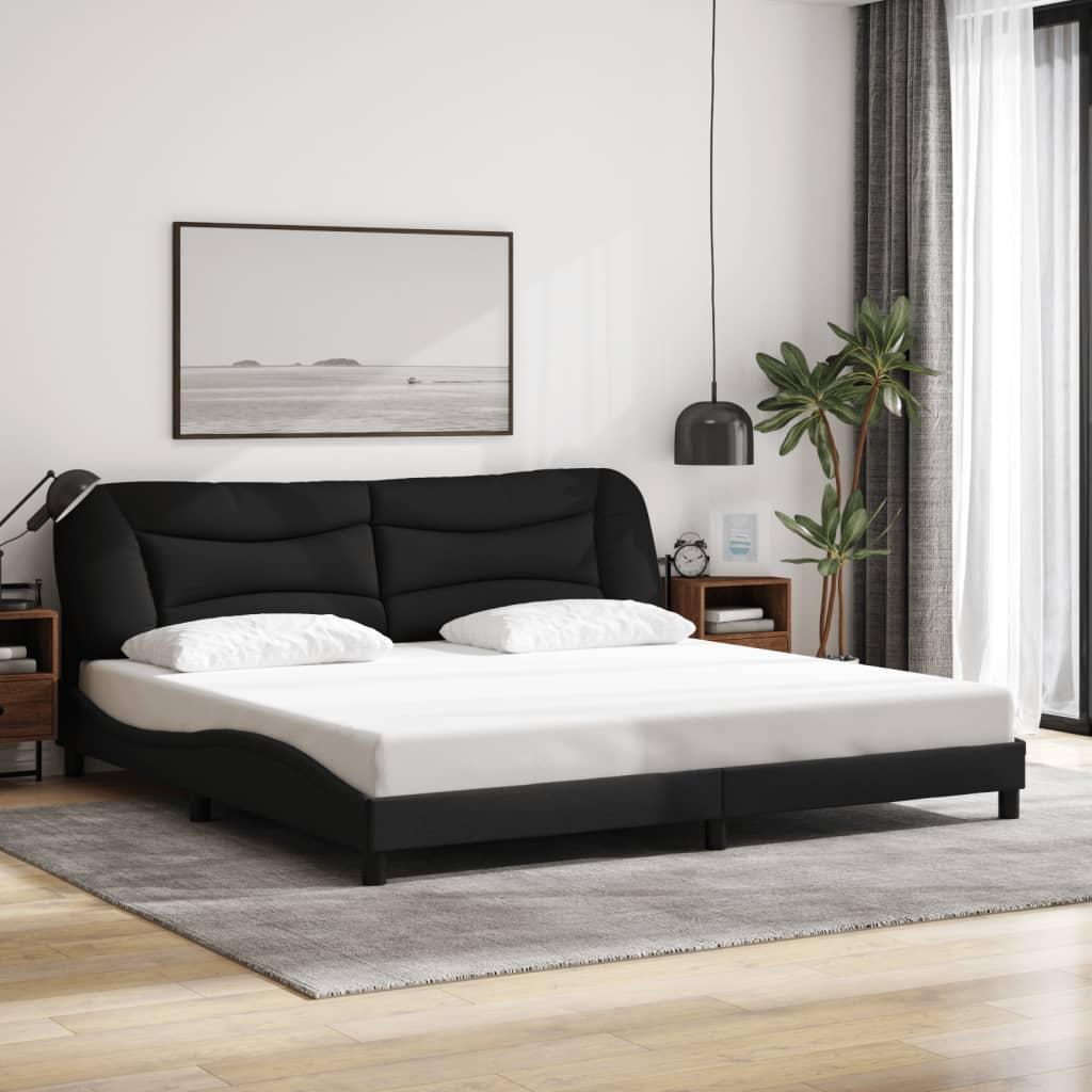 Sengeramme uden madras Hvar 200x200 cm stof sort billede