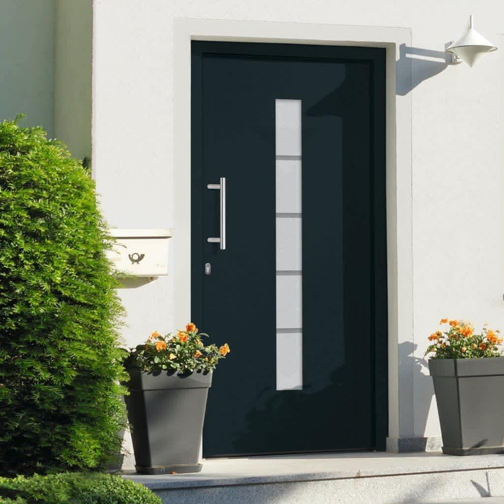 Hoveddør 110x210 cm aluminium og PVC antracitgrå billede