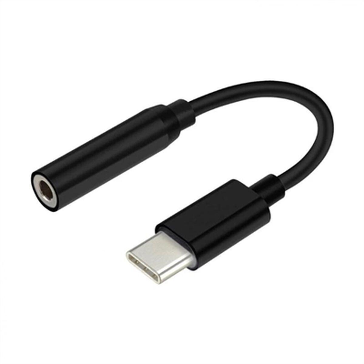 Aisens USB-C til 3,5 mm jack adapter - sort, 15 cm