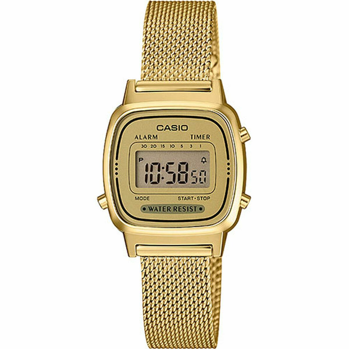 Casio dameur LA-670WEMY-9EF - digitalt armbåndsur i guld