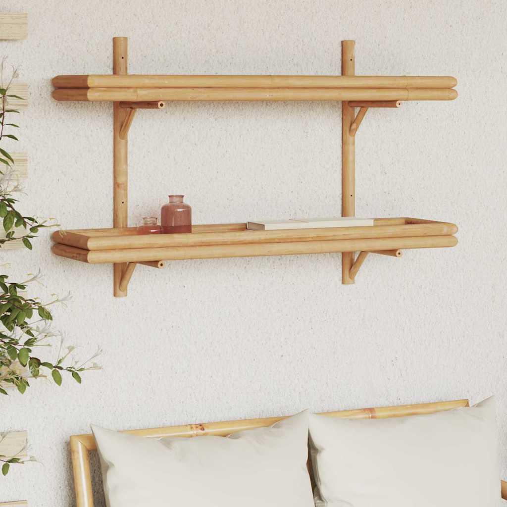 Væghylde med hylde Vægmonteret Brun 100 x 26 x 60 cm Bambus billede