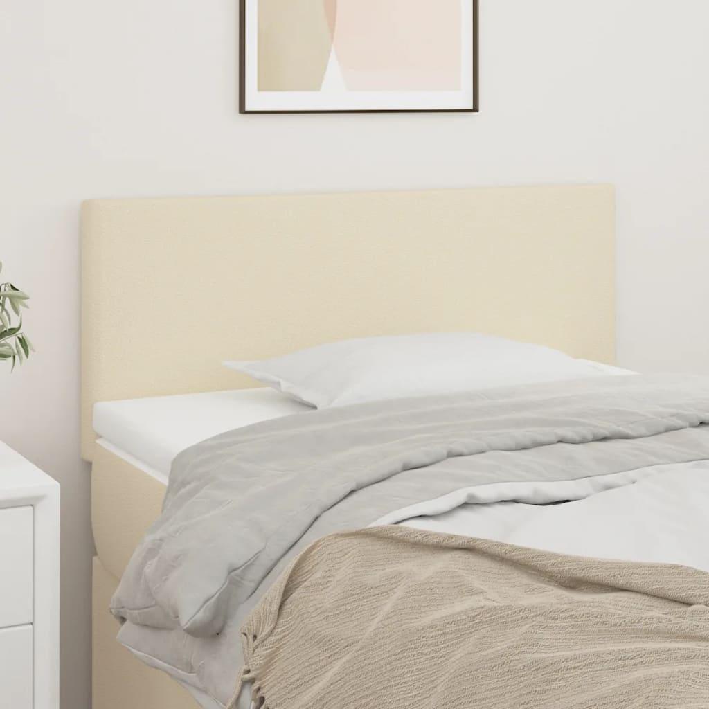 Sengegavl 100x5x78/88 cm kunstlæder cremefarvet billede