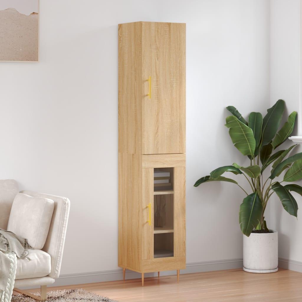 Skab 34,5x34x180 cm konstrueret træ sonoma-eg billede