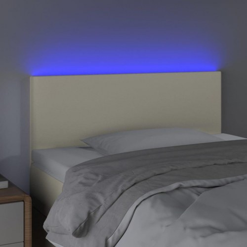 Sengegavl med LED-lys 100 x 5 x 78/88 cm - cremefarvet