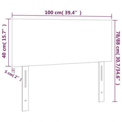 Sengegavl med LED-lys 100 x 5 x 78/88 cm - cremefarvet