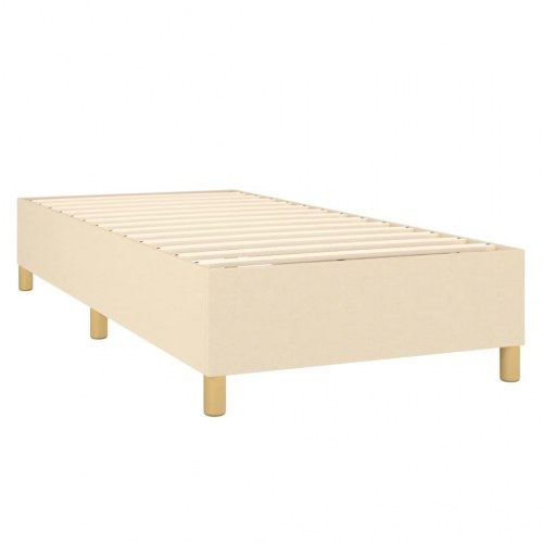 Kontinentalseng med madras 80x200 cm stof cremefarvet