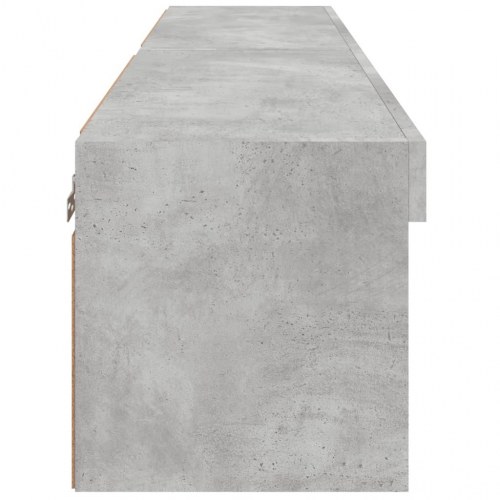 Tv-borde med LED-lys - 2 stk. væghængte 60×30×30 cm, betongrå