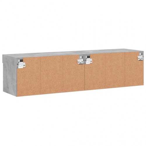 Tv-borde med LED-lys - 2 stk. væghængte 60×30×30 cm, betongrå
