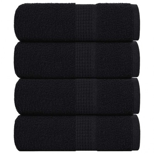 Vaskehåndklæder FROGN - 4 stk. sort 30×30 cm, 360 gsm bomuld