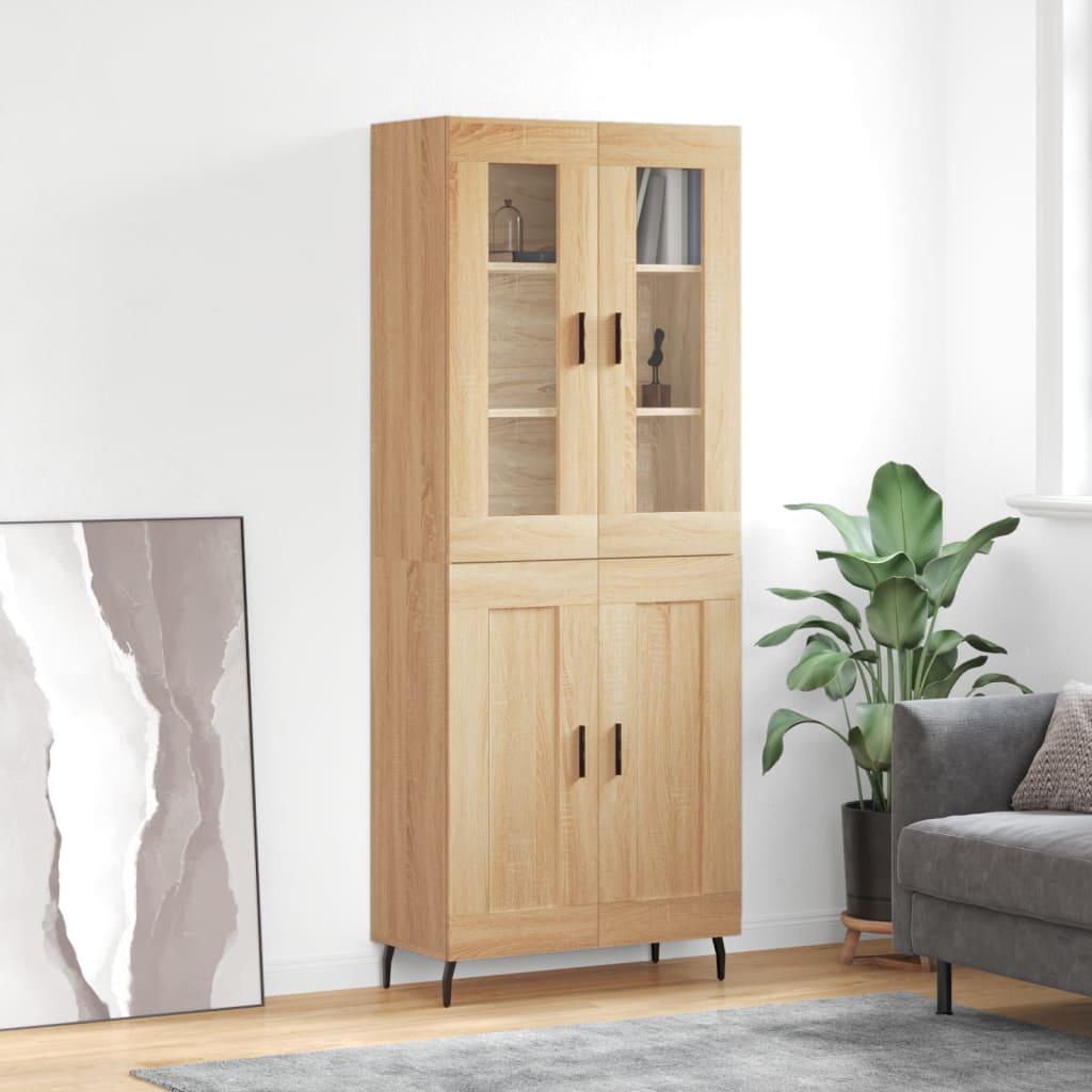 Højskab 69,5x34x180 cm konstrueret træ sonoma-eg billede