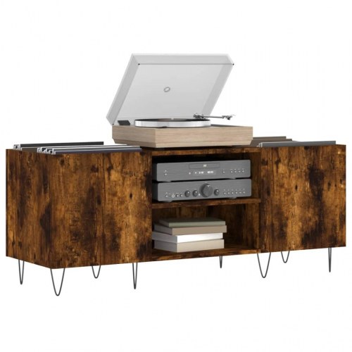 Vinylskab 121×38×48 cm i konstrueret træ - røget egetræsfarve