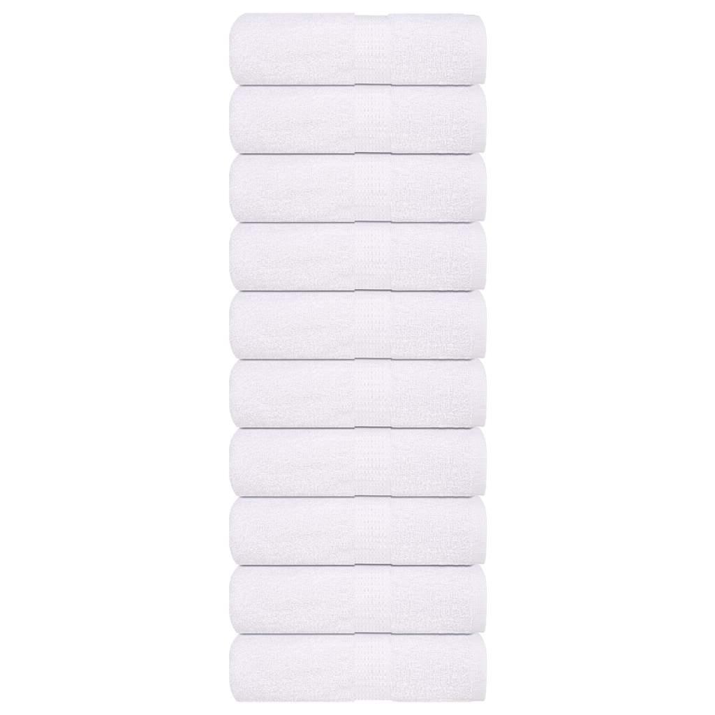 Gæstehåndklæder 10 stk. 30x50 cm 360 g/m2 100 % bomuld hvid