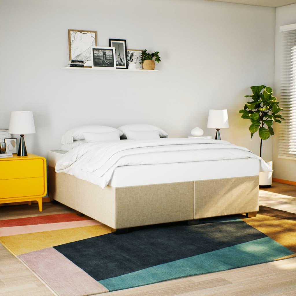 Sengeramme uden madras 200×200 cm i cremefarvet stof