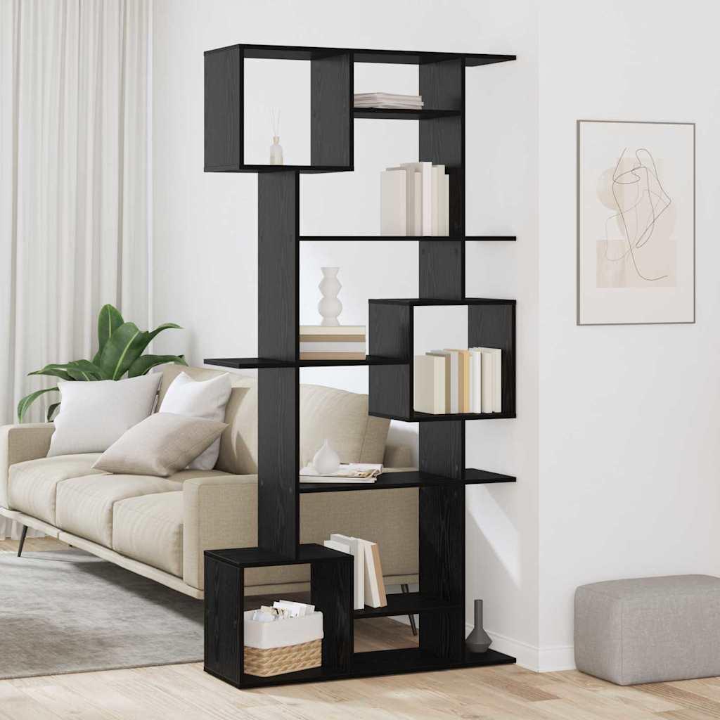 Bogskab Sort eg 92 x 29 x 188 cm Konstrueret træ billede