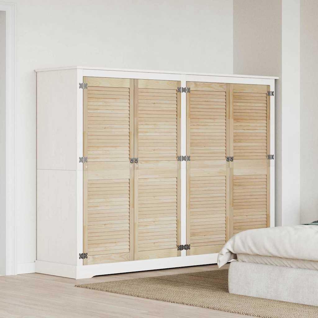 Skabsdøre i massivt fyr - 4 stk, natur, 49,5 × 2,1 × 140,5 cm billede