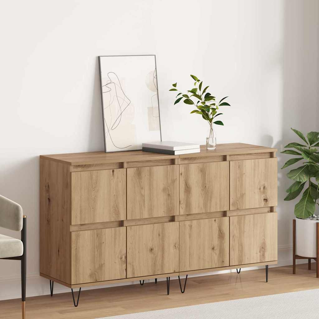 Sideboards 2 stk artisan eg 120 x 35 x 70 cm Konstrueret træ