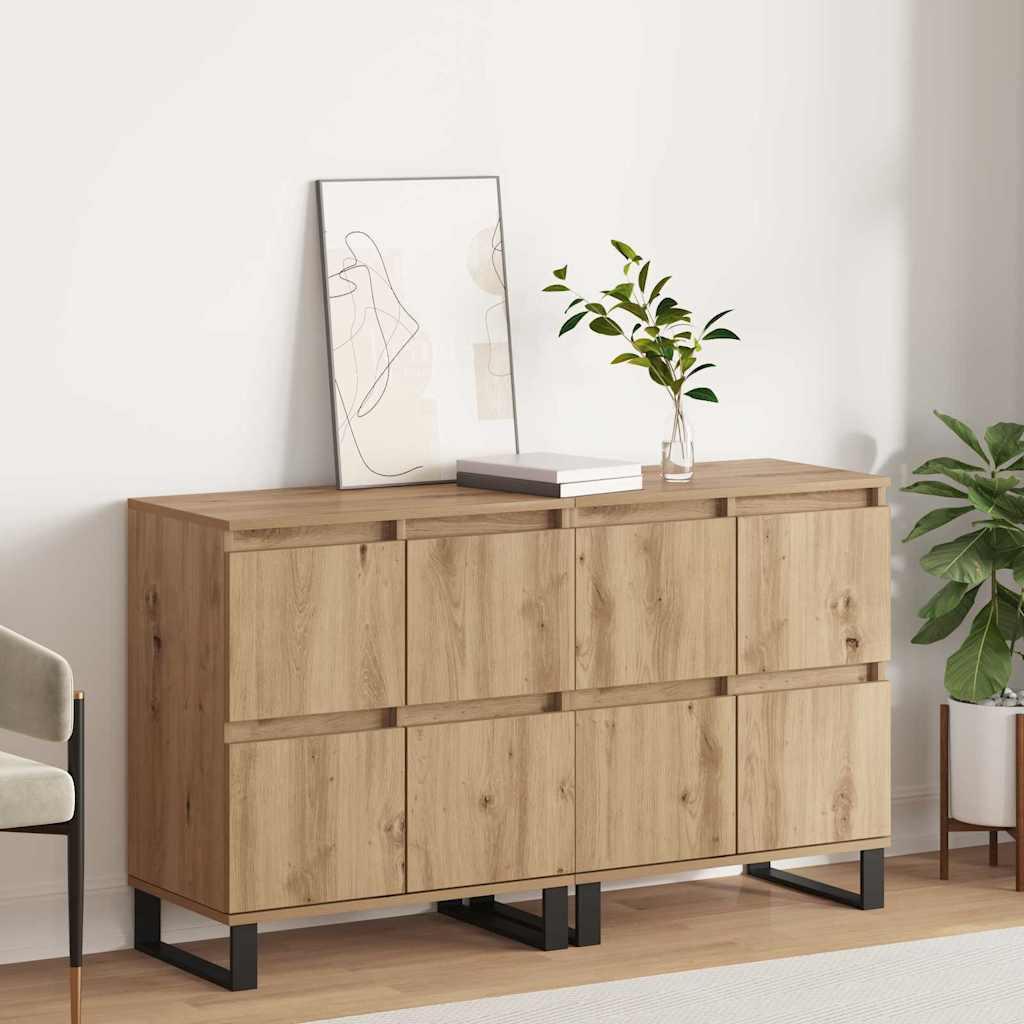 Sideboards 2 stk artisan eg 120 x 35 x 70 cm Konstrueret træ
