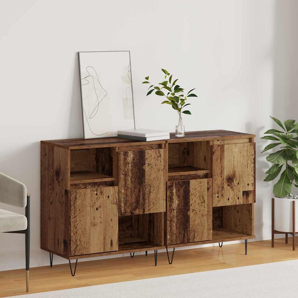Sideboards 2 stk Gammelt træ 120 x 35 x 70 cm Konstrueret træ