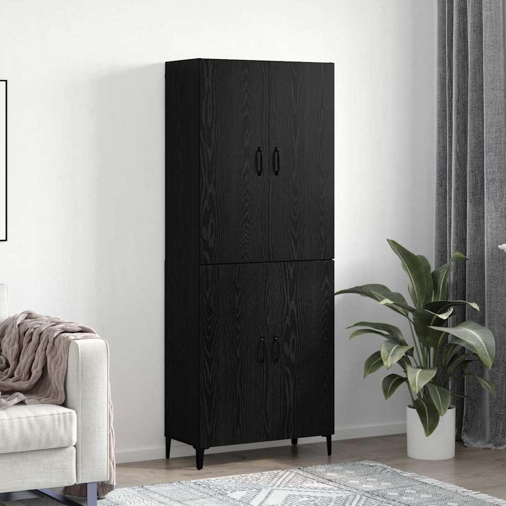 Highboard 2 stk Sort eg 69,5 x 34 x 180 cm Konstrueret træ