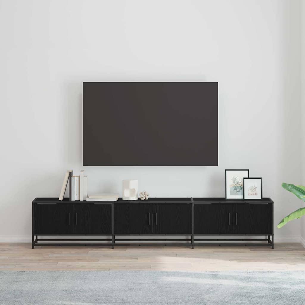 TV-skab Sort eg 210 x 35 x 41 cm Konstrueret træ billede