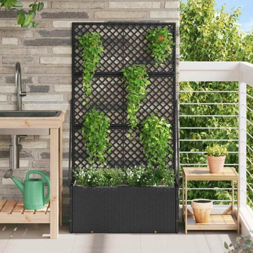 Plantekasse Sort 70 x 30 x 135 cm Metal