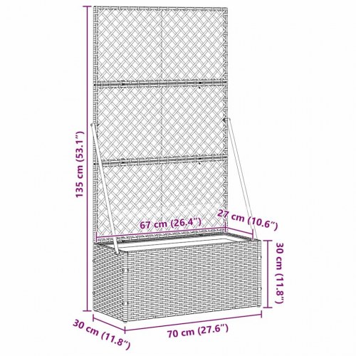 Plantekasse Sort 70 x 30 x 135 cm Metal
