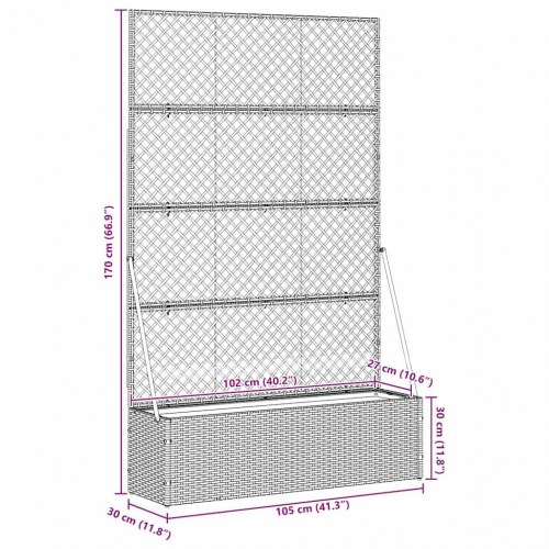 Plantekasse Sort 105 x 30 x 170 cm Metal