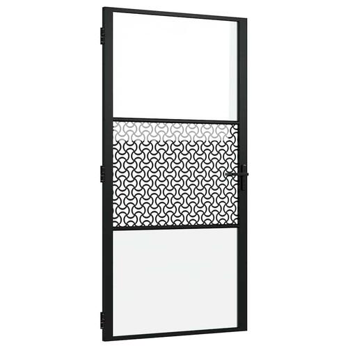 Indvendig Dør Sort 102.5 x 201.5 cm Hærdet glas, aluminium