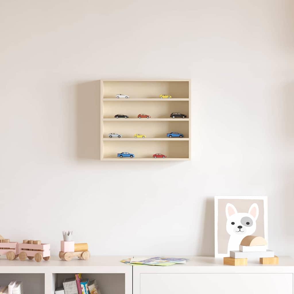 Vægdisplaykasse i konstrueret træ - beige, 40 × 8,5 × 37 cm billede