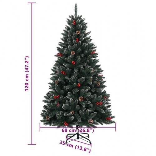 Kunstigt juletræ med 150 LED'er - 120 cm